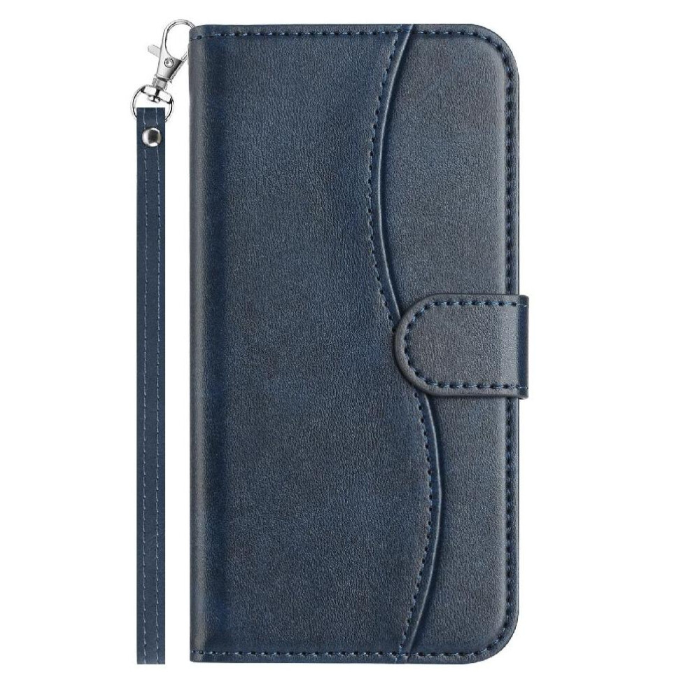 (Blue) Flip Case For Samsung Galaxy S24 Ultra Pu Leather Shockproof Colorful Card Slots Holder Wrist Strap Blue 764549544547