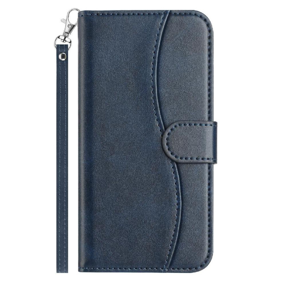 (Blue) Flip Case For Samsung Galaxy S21 Fe Pu Leather Shockproof Card Slots Holder Wrist Strap Colorful Blue 764549544967