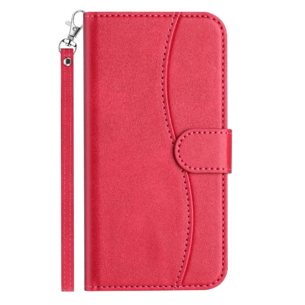 (Rose ) Flip Case For Samsung Galaxy S21 Fe Pu Leather Shockproof Card Slots Holder Wrist Strap Colorful Red 764549544912