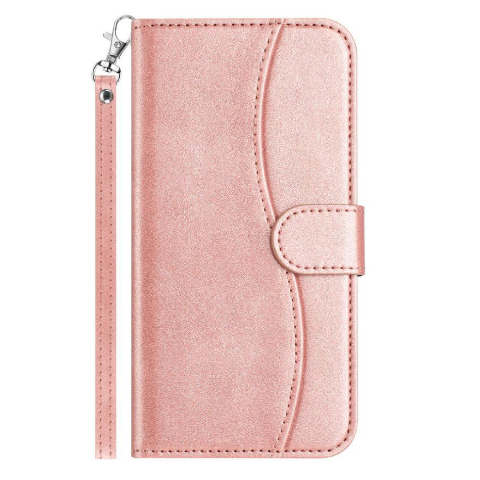 (Rose ) Flip Case For Samsung Galaxy S10 Wrist Strap Pu Leather Shockproof Colorful Card Slots Holder Gold 764549545704