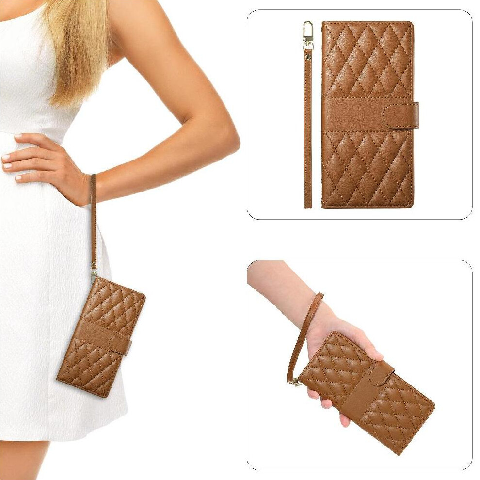 (Brown) Flip Case For Samsung Galaxy M13 4G Dual Straps Elegant Wallet Leather Case Shockproof Brown 764549545919