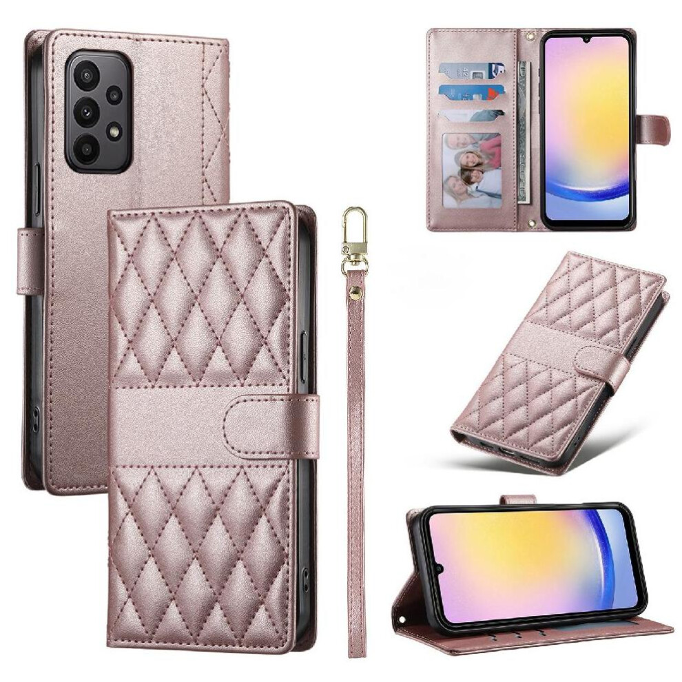 (Pink) Flip Case For Samsung Galaxy M23 5G Leather Case Shockproof Wallet Elegant Dual Straps Pink 764549545988
