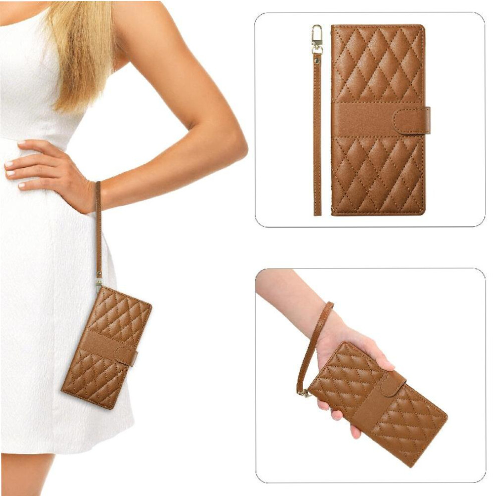 (Brown) Flip Case For Samsung Galaxy M23 5G Leather Case Shockproof Wallet Elegant Dual Straps Brown 764549545971