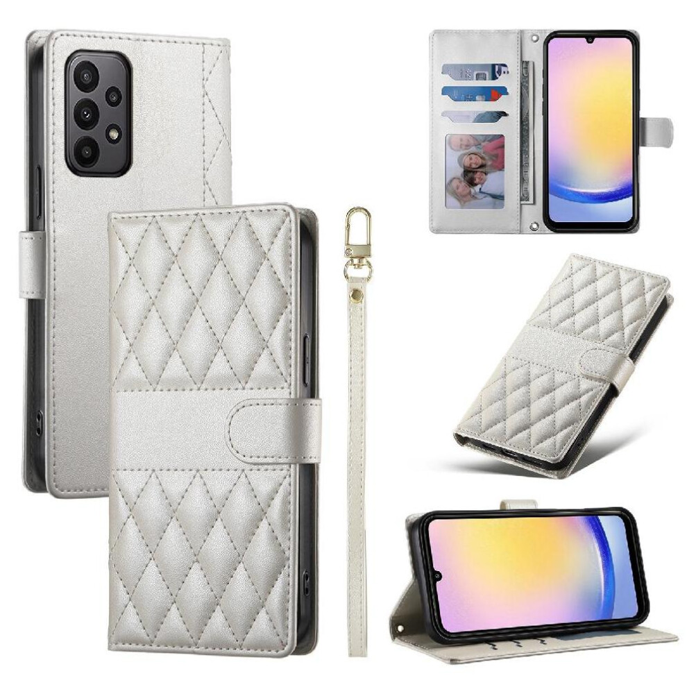 (White) Flip Case For Samsung Galaxy M23 5G Leather Case Shockproof Wallet Elegant Dual Straps White 764549545940