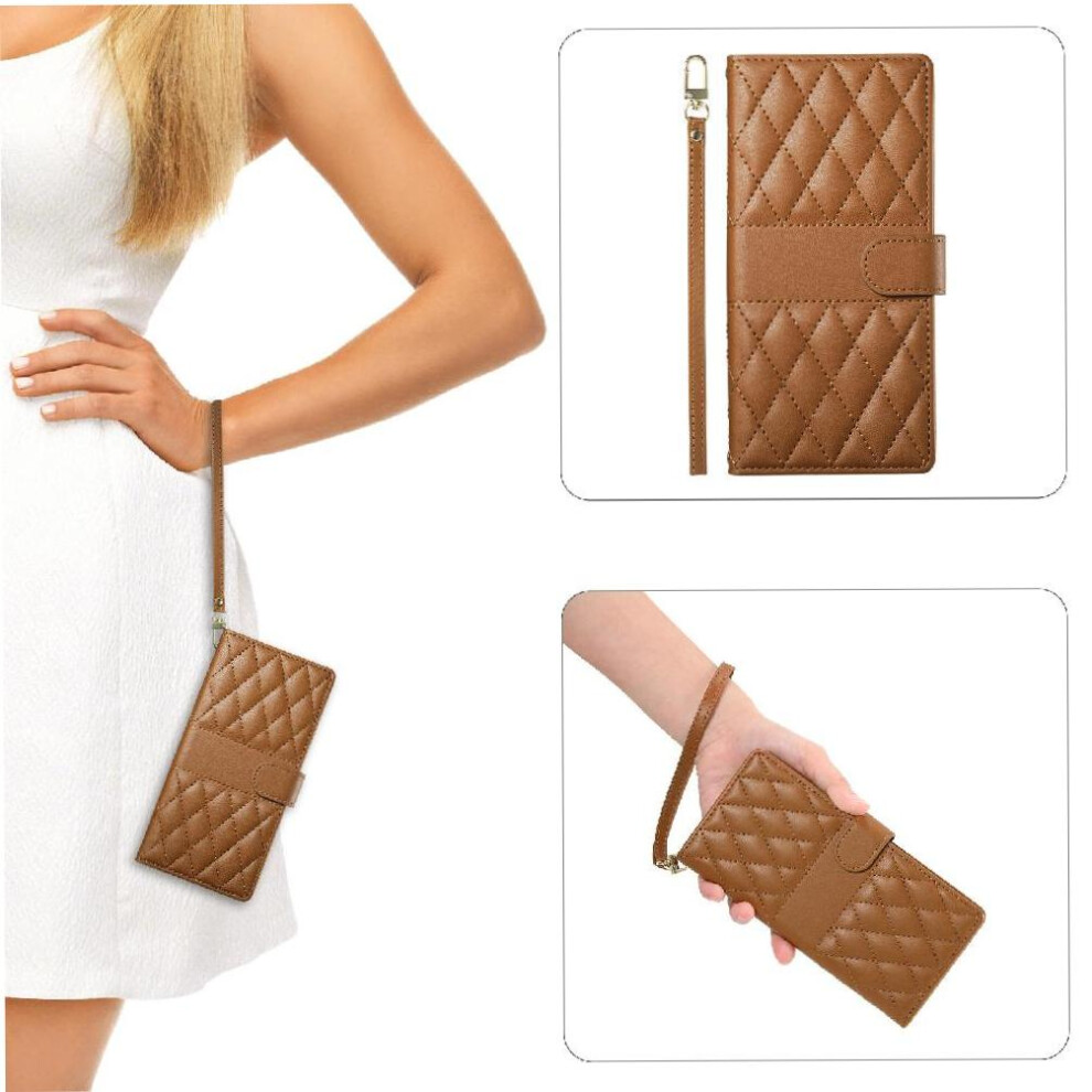 (Brown) Flip Case For Samsung Galaxy A23 4G/5G Dual Straps Elegant Wallet Leather Case Shockproof Brown 764549546039
