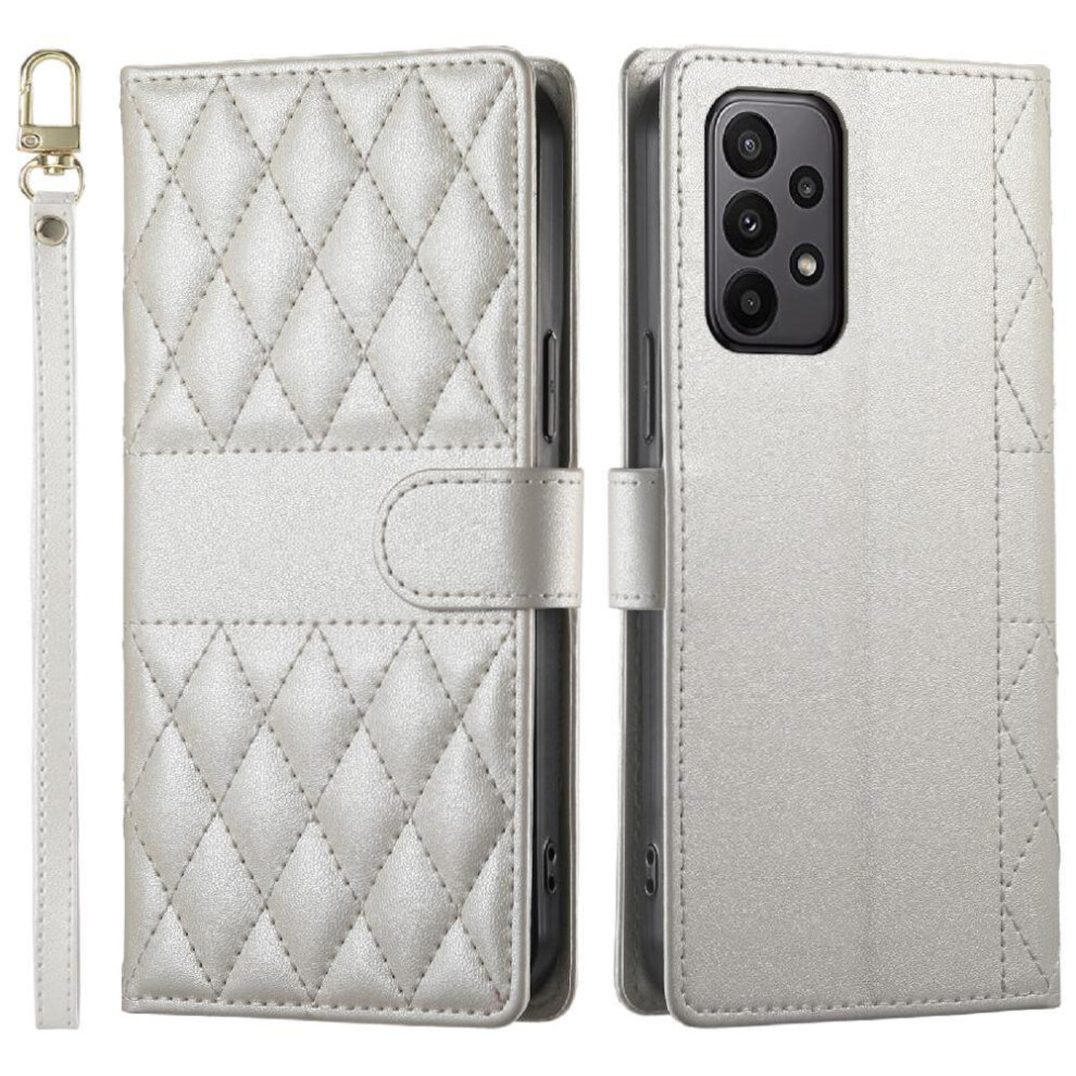(White) Flip Case For Samsung Galaxy A23 4G/5G Dual Straps Elegant Wallet Leather Case Shockproof White 764549546008