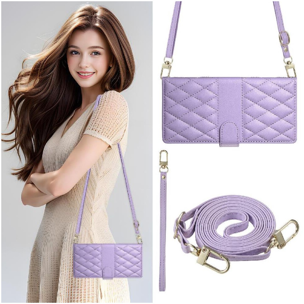 (Purple) Flip Case For Samsung Galaxy A05s Leather Case Elegant Dual Straps Wallet Shockproof Purple 764549546657