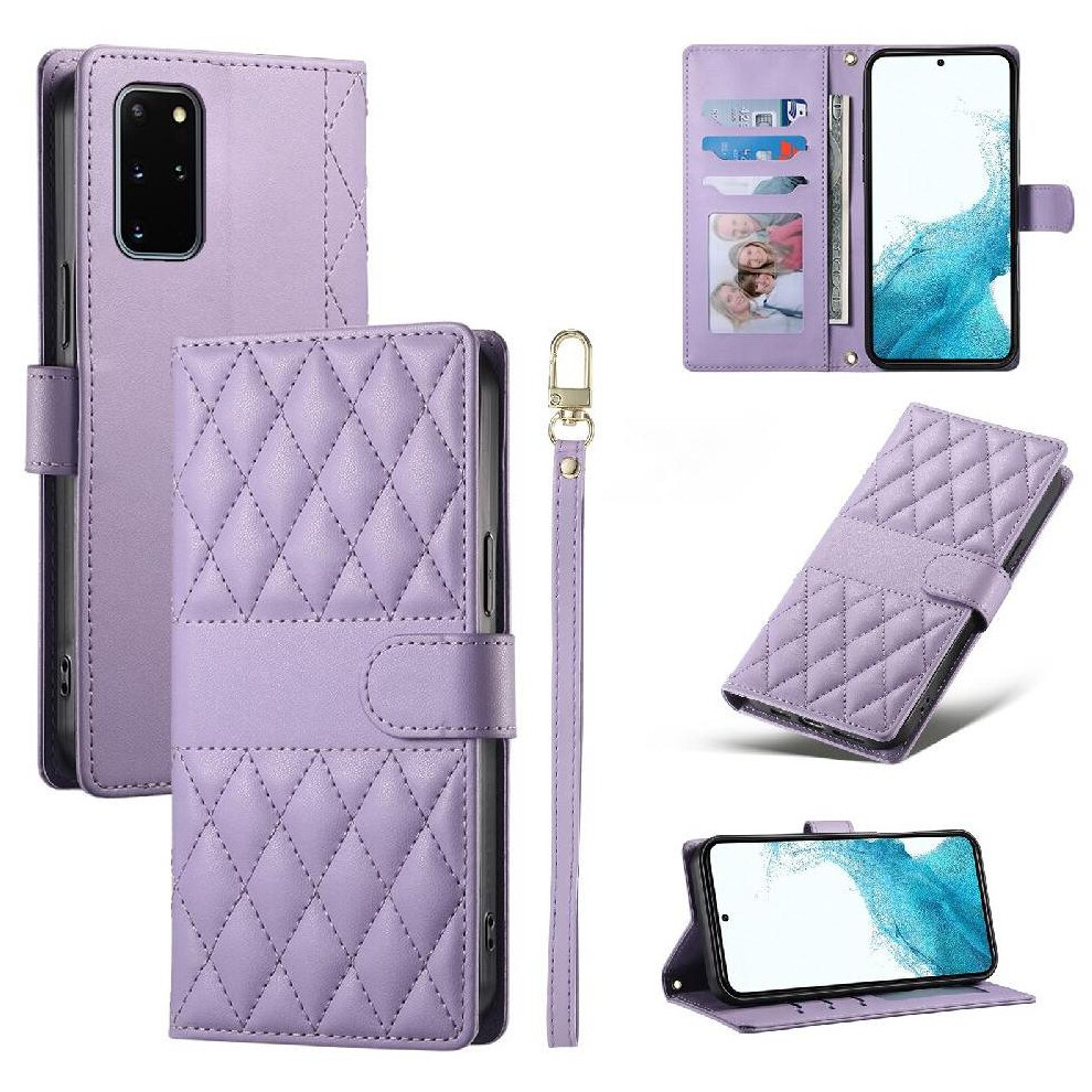 (Purple) Flip Case For Samsung Galaxy S20 Plus Shockproof Dual Straps Elegant Wallet Leather Case Purple 764549548057