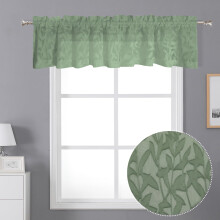 Lecloud Leia 14 pouces Vigne de sauge pour la fenetre Green transparent rideaux 2 pcs jacquard texture feuilles semi voile rideau de salon pour u