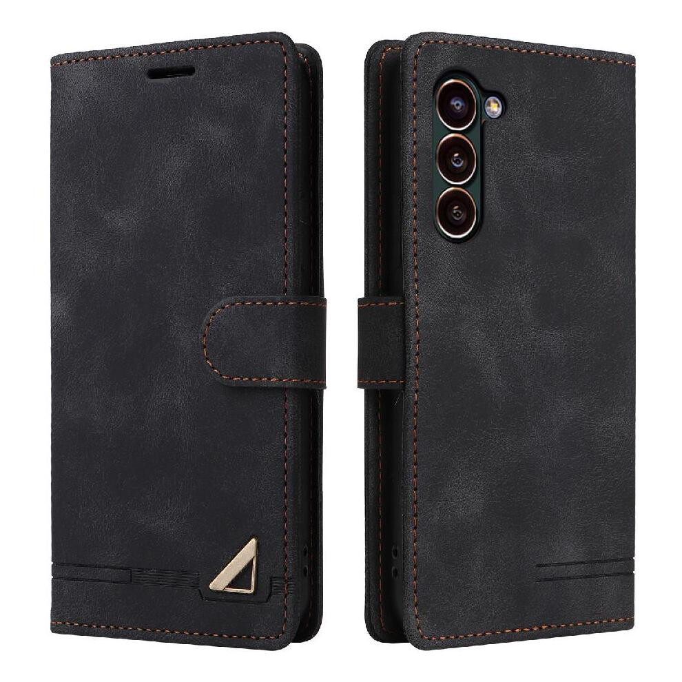 (Black) Flip Case For Samsung Galaxy S25 Shockproof Flip Cover Wallet Simple Business Leather Case Black 764490289702