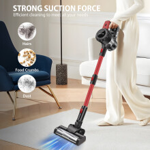 Cordless Stick Vacuum Cleaner, 15KPA Upright Vacuum with 3.0Ah Battery, LED Light, 2 Speed Settings for Pet Hair, Carpets, and Hard Floors