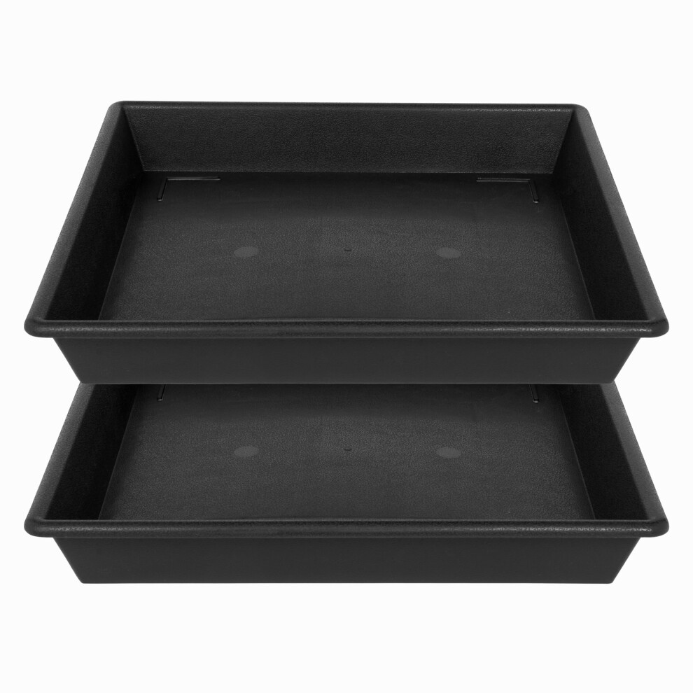 NIMYAU Square Plant Saucer 8 Inch 2 Pack 6 8 10 12 14 16 18 20 Inch  Plant Trays for Pots Heavy Duty Plastic Plant Saucers for I