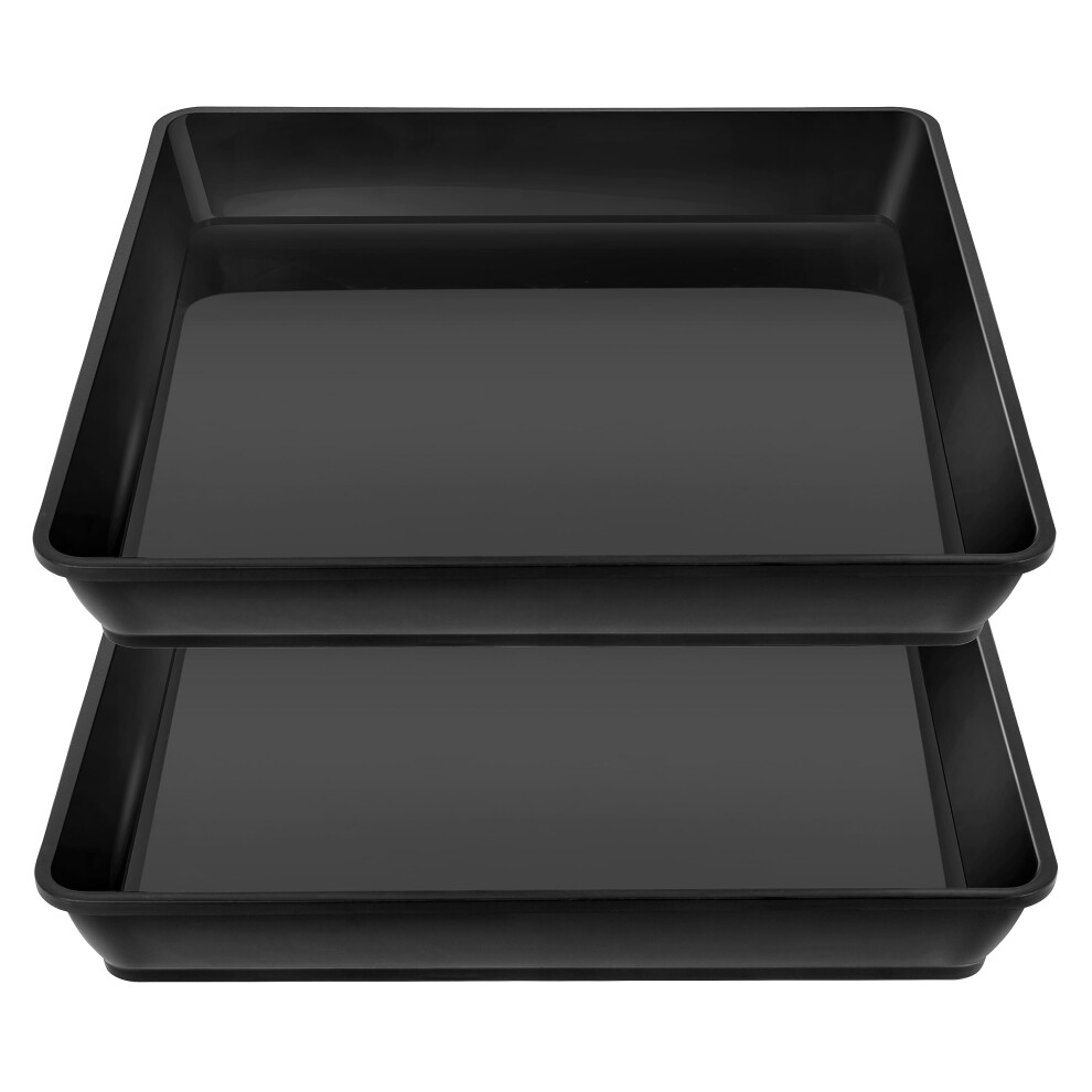 Ctvercov Podlek Na Rostliny 12"" 2 Balen Odoln Plastov Podnosy Na Rostliny Podlky Na Kvetince Ctvercov Kvetince Pro Vnitrn I Venkovn Rost-image