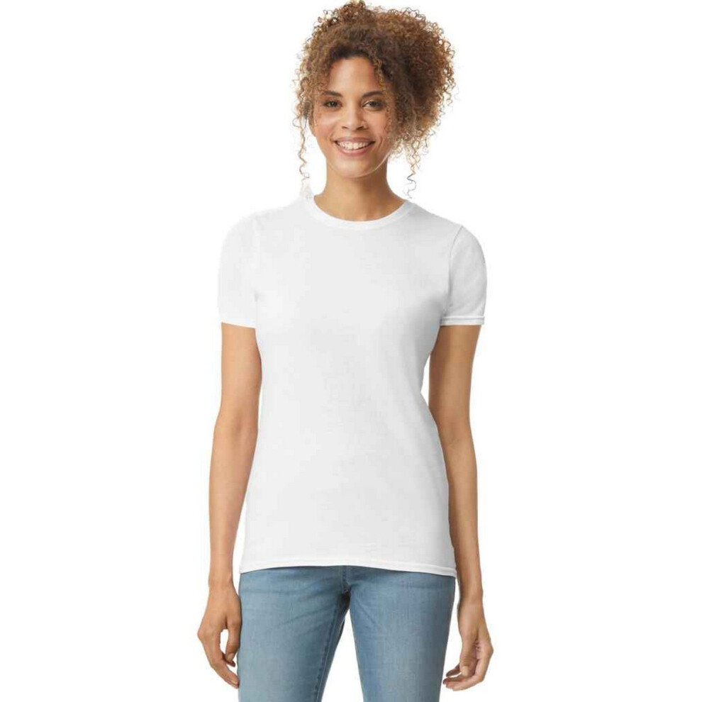 (3XL, White) Gildan Womens/Ladies Softstyle Ringspun Cotton T-Shirt