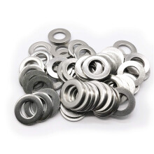M12 litteä aluslevy 304 ruostumaton teräs 12 mm sisähalkaisija 24 mm ulkohalkaisija 2,5 mm paksuus sileä pinta pultille ja ruuveille (50 kpl)