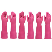 Luvas de borracha IUCGE para lavar louça 3 pares para cozinha, reutilizáveis e duráveis (Grande, Rosa)