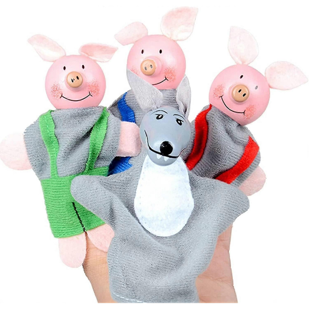 Photos - Doll  The Three Little Pigs And The Wolf Finger Puppet Story Toy, Toddler Children's Story Theater  (t(As show, One size)