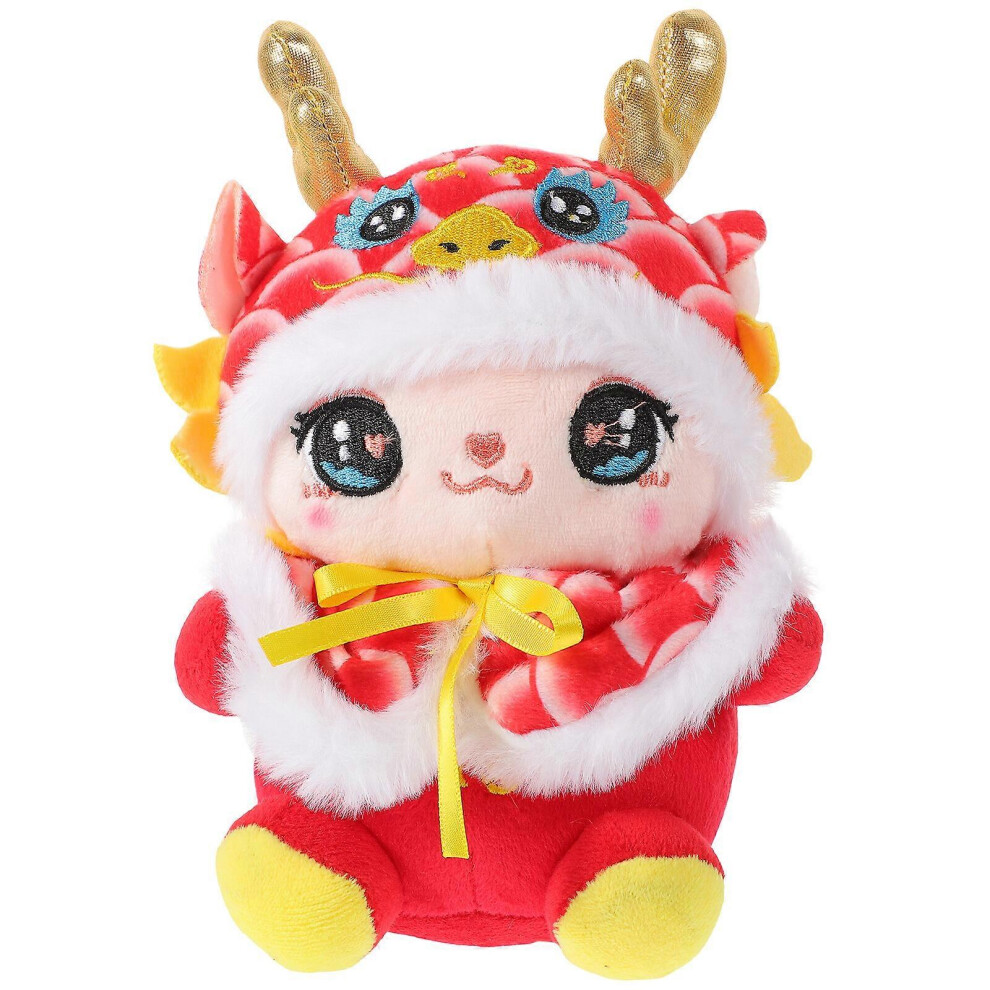 Kricely (19.00X14.00x13.00cm, Picture 2) Stuffed Sitting Chinese Dragon Stuffed Dragon Chinese New Year Mascot Dragon Doll