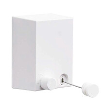 (As show, One size) LINJOU Retractable Clothesline ,Wall Mounted Laundry Drying Rack Adjustable (White)