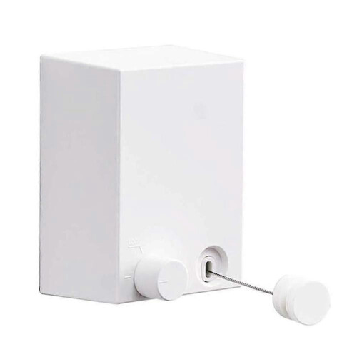 (As show, One size) LINJOU Retractable Clothesline ,Wall Mounted Laundry Drying Rack Adjustable  (White)