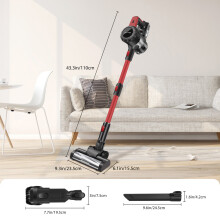 Lightweight Cordless Vacuum Cleaner, 15KPA Stick Vacuum with 3.0Ah Battery, LED Light, 30-Min Runtime for Carpets, Hard Floors, and Pet Hair