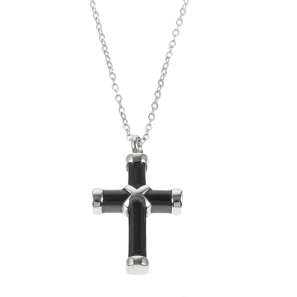 Kricely (As Show, One Size) Ashes Urn Necklace Memorial Ashes Necklace With Cross Charm Cremation Necklace