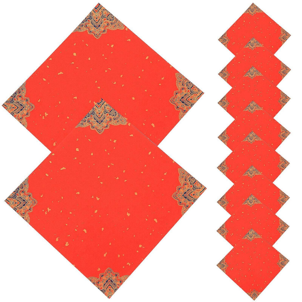 Kricely (As Show, One Size) 20Pcs Blank Fu Character Paper Blank Xuan Paper Rice Paper Party Supplies Red