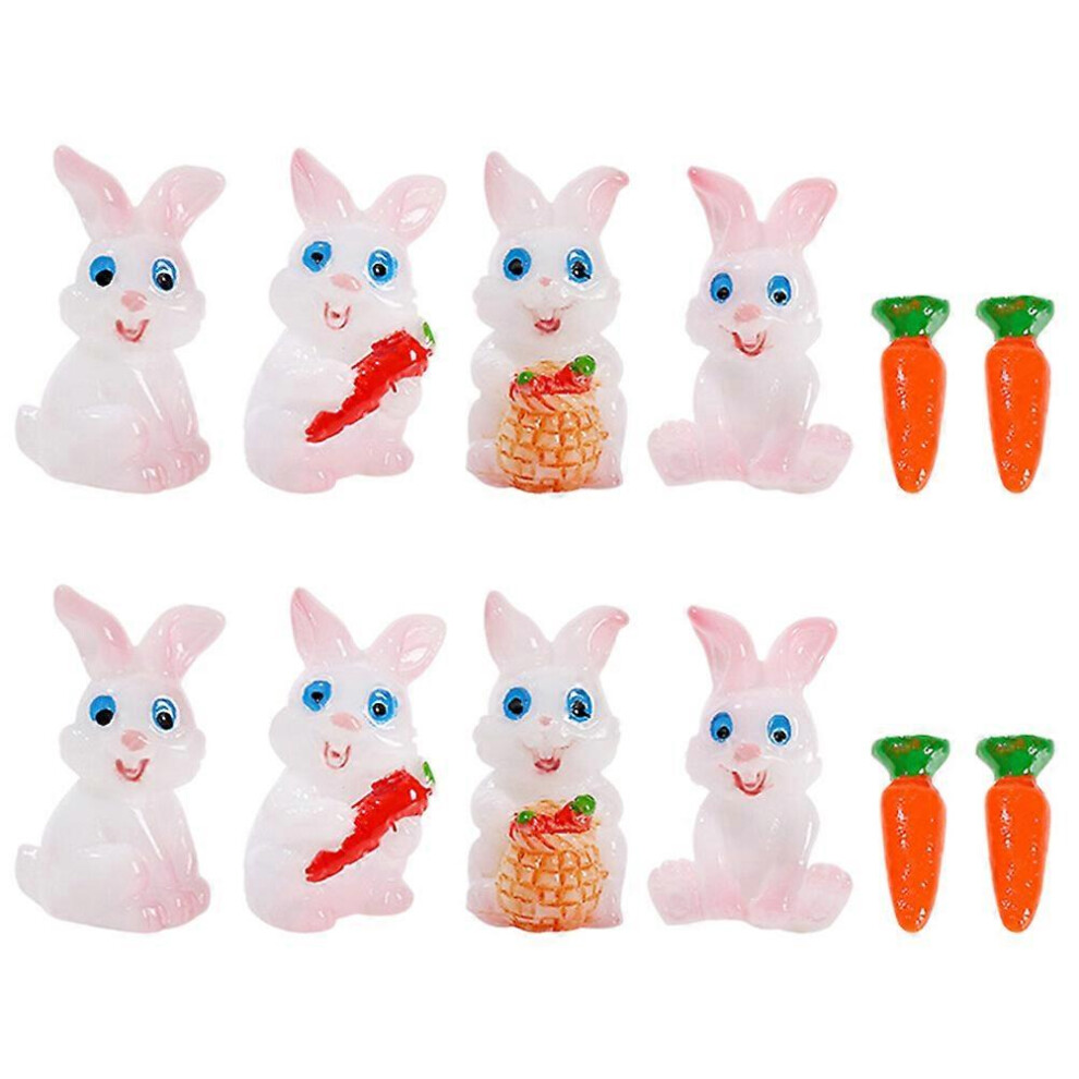 Kricely (As Show, One Size) 1 Set Tiny Rabbit Figurines Diy Garden Bunny Ornament Diy Micro Landscape Ornament