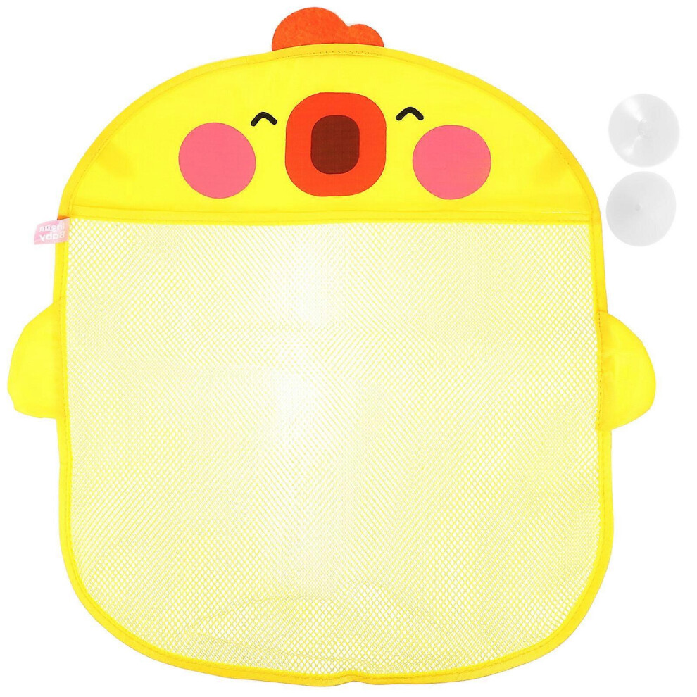 (As Show, One Size) Cartoon Baby Bath Toy Storage Bag Suction Cup Bath Toy Organizer Mesh Bag Bathroom Hanging Mesh Bag Kricely