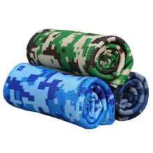 (As show, One size) 3Pcs Printed Coldness Sense Towels Summer Cooling Towel Quick Dry Towel Camouflage Printed Towels (Mixed Color)