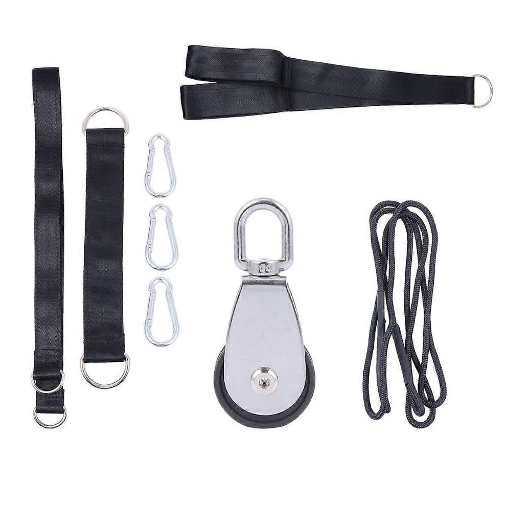 Photos - Other Trainers  1 Set Pulley Cable System Tricep Rope DIY Loading Pulley System for Home Gym(As show, One size)