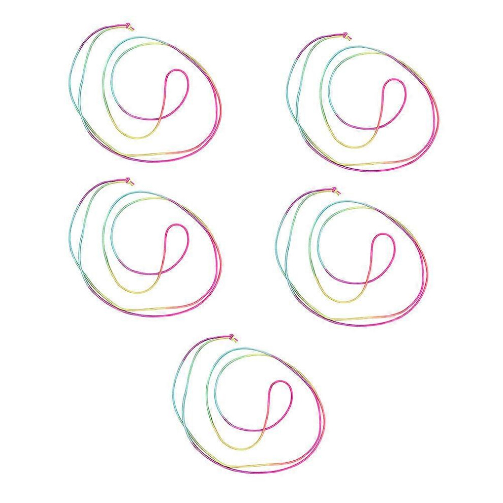 Kricely (As Show, One Size) 5Pcs Kids Skipping Rope Toys Students Jump Elastic Band Toys For School Outdoor