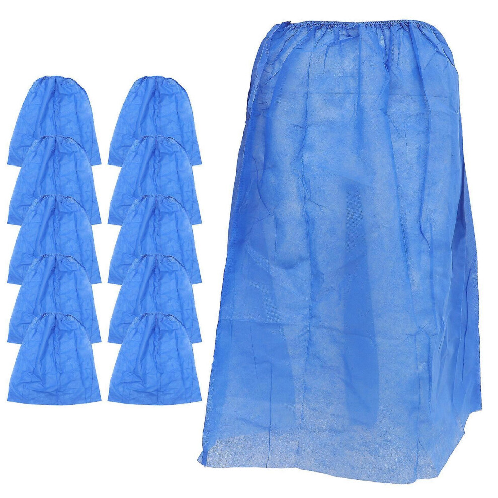 Kricely (As Show, One Size) 10Pcs Disposable Non-Woven Fabric Bath Skirt Simple Beauty Shop Customer Skirt (Blue)