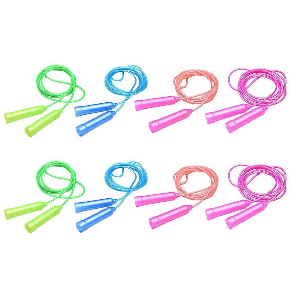 Kricely (As Show, One Size) 8Pcs Kids Adjustable Length Ropes Plastic Handle Jumping Ropes Skipping Ropes