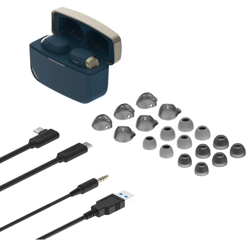 Genki Waveform Blue/Gold Wireless Earbuds Headphones 1