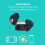 Genki Waveform Blue/Gold Wireless Earbuds Headphones 3