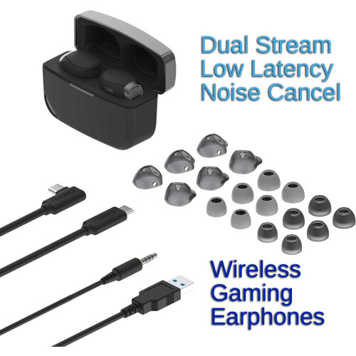 Genki Waveform Black Wireless Earbuds Headphones
