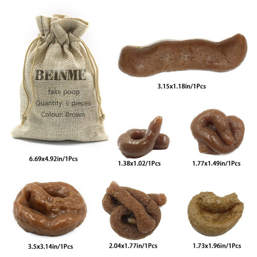 BEINME 6 τεμάχια ψεύτικη κοπριά παιχνίδι αστείο φάρσα για Πρωταπριλιά 1