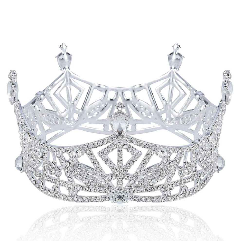 Couronne Miss America, diad   me de cheveux en cristal autrichien transparent avec strass, reine de beaut   , princesse, bijoux de cheveux, couronne