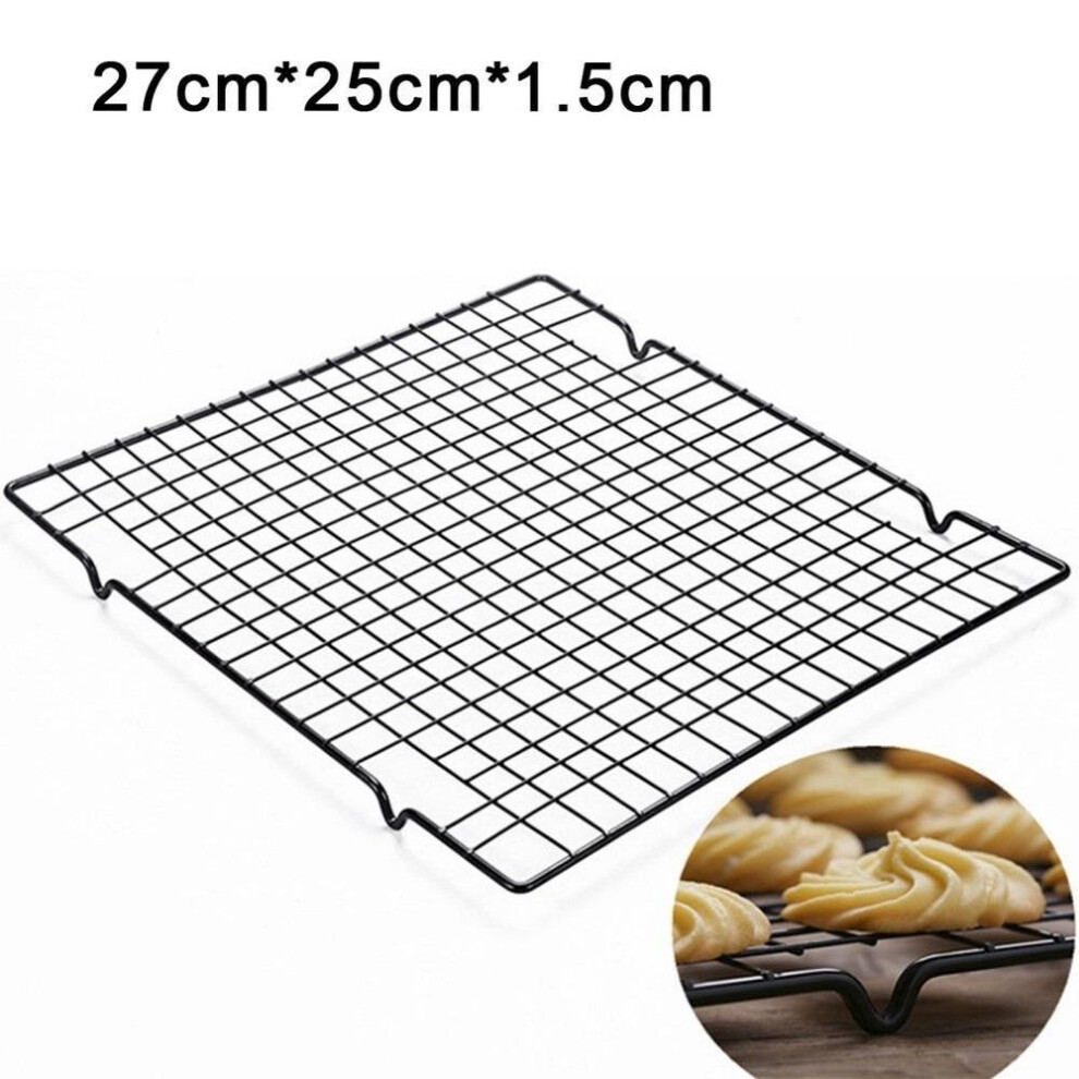 (small) Stainless Steel Wire Grid Cooling Tray Cake Food Rack Oven Kitchen Baking Pizza Bread Barbecue Cookie Biscuit Holder Shelf
