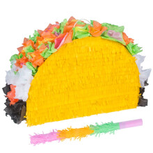 Taco-Pi?atas ? Mexikanische Pi?atas mit Fledermaus und Aufh?nge?se ? Taco-Pi?atas f?r Fiestas, Cinco de Mayo-Dekorationen, mexikanische Themenpar