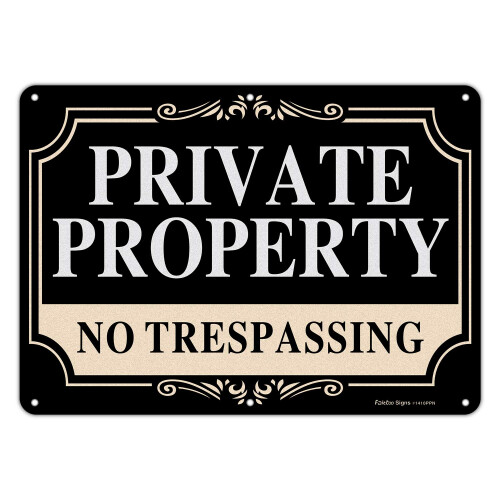 Placas de Propriedade Privada Não Entrar, Alumínio 14x10 Polegadas, Reflexivo e Resistente ao Tempo