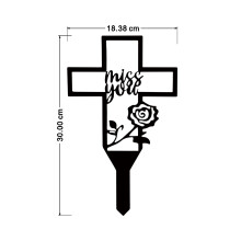 (black) 1PC Memorial Grave Markers Cross Memorial Plaque Stake Sympathy Cemetery Garden Stake Decoration
