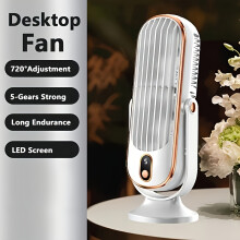 (White) Portable Air Conditioner Fan, Large Battery Dual Motor Household Small Air Cooler, 5-speed Air Cooling Fan