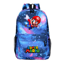 (Starry Blue) Kids Super Mario Backpack School Bag Students Bookbag Handbag Gifts Travelbag