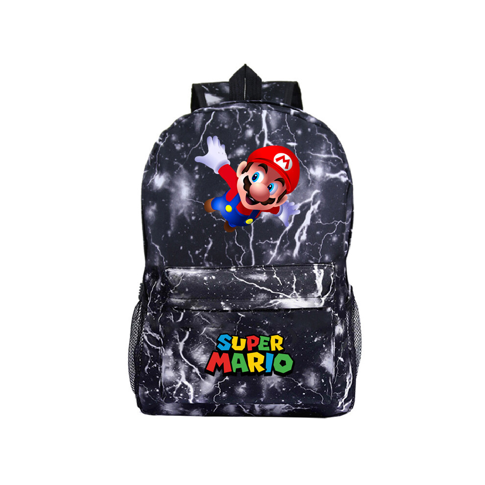 (Gray) Kids Super Mario Backpack School Bag Students Bookbag Handbag Gifts Travelbag