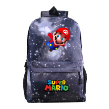 (Starry Grey) Kids Super Mario Backpack School Bag Students Bookbag Handbag Gifts Travelbag