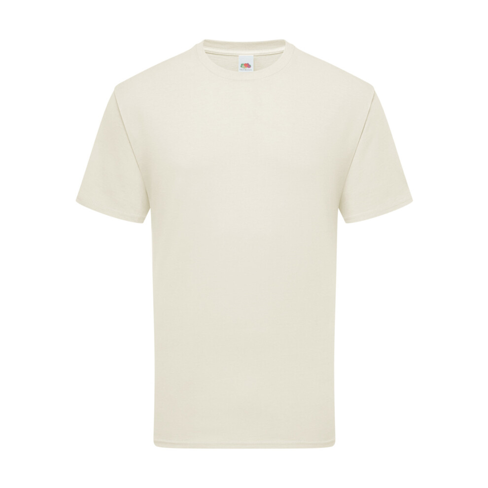 (M UK, Natural) Fruit Of The Loom Mens Iconic 195 Ringspun Premium Tshirt