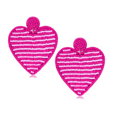 Brincos Dia dos Namorados Coração de Pérolas com Bead Gold Fashion Tendência Grande Amor