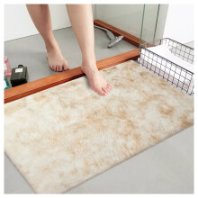 (60cm x 110cm (2ft x 3ft 7")- Large Indoor Outdoor Doormats/ Bath Bathroom Floor Mat) Shaggy Fluffy Cream Rugs Non Slip Kitchen Runner Mat
